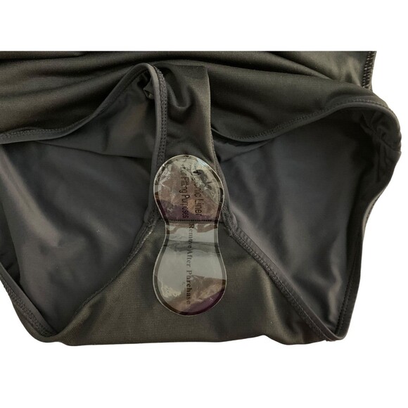 NWT Catherine Malandrino Women's size L Black w Side Ruching One Piece Swimsuit - Picture 8 of 10